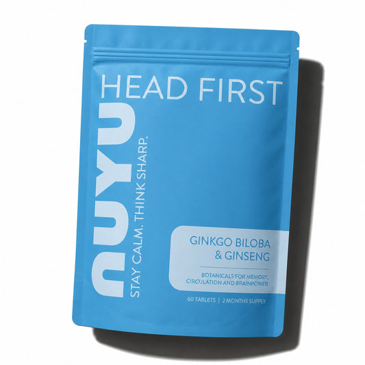 NUYU Ginkgo Biloba & Ginseng Tablets for Focus & Energy Support