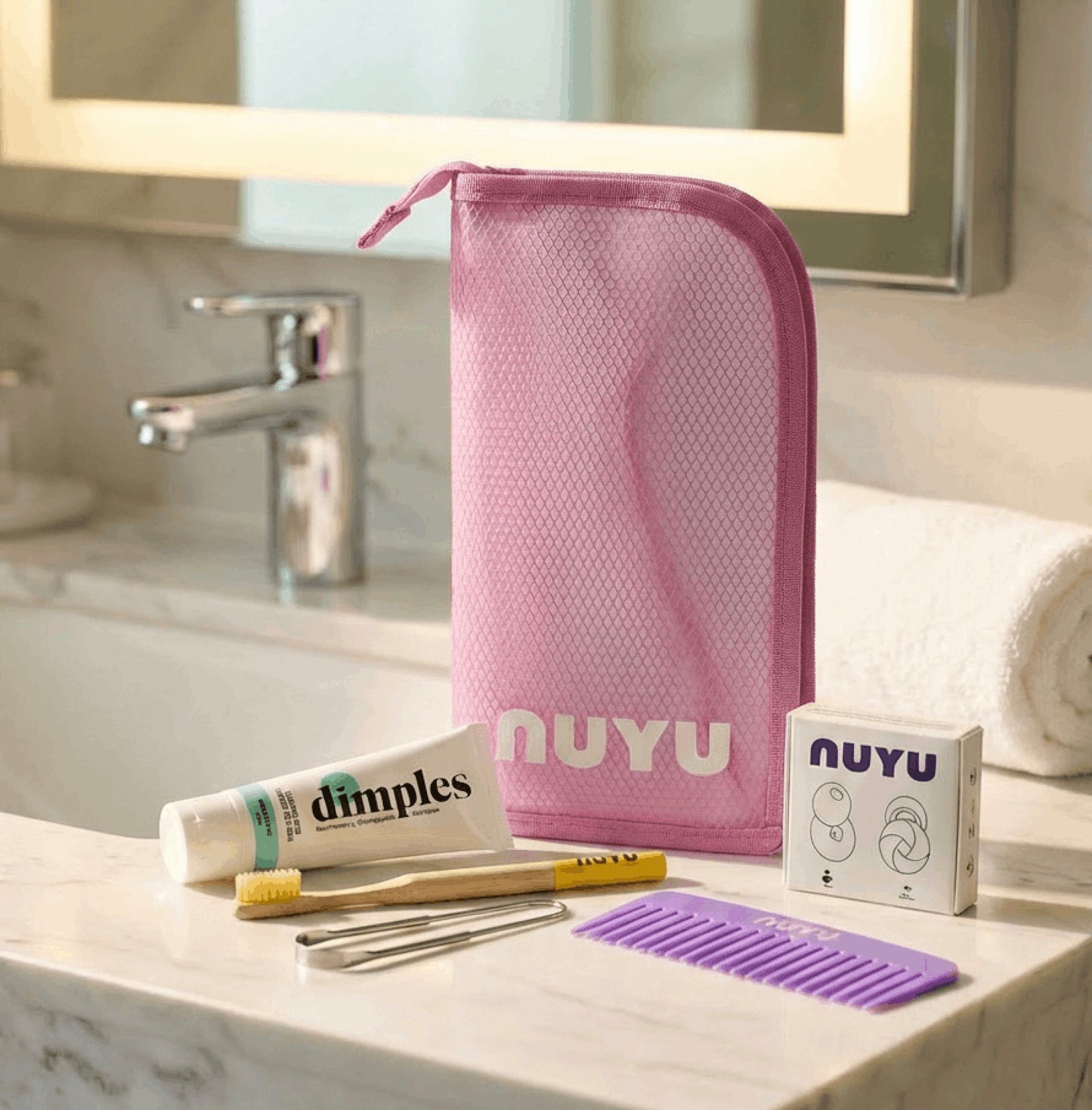 NUYU Travel Pack - Bathroom Accessories That Travel Well