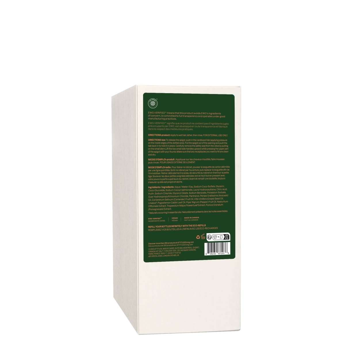 NUYU wellness supplement UK packaging back panel showing green label with ingredients and directions