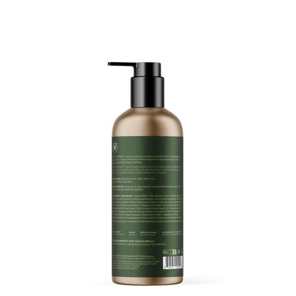 NUYU bergamot ylang-ylang nourishing shampoo bottle back view showing ingredients wellness supplement UK