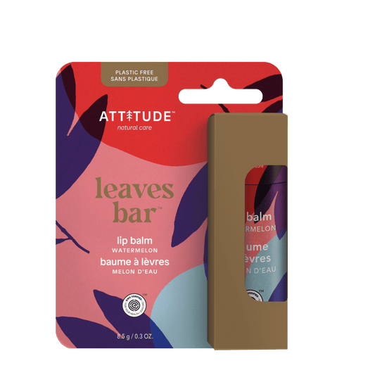 ATTITUDE super leaves watermelon vegan lip balm with shea butter for hydration and soft lips