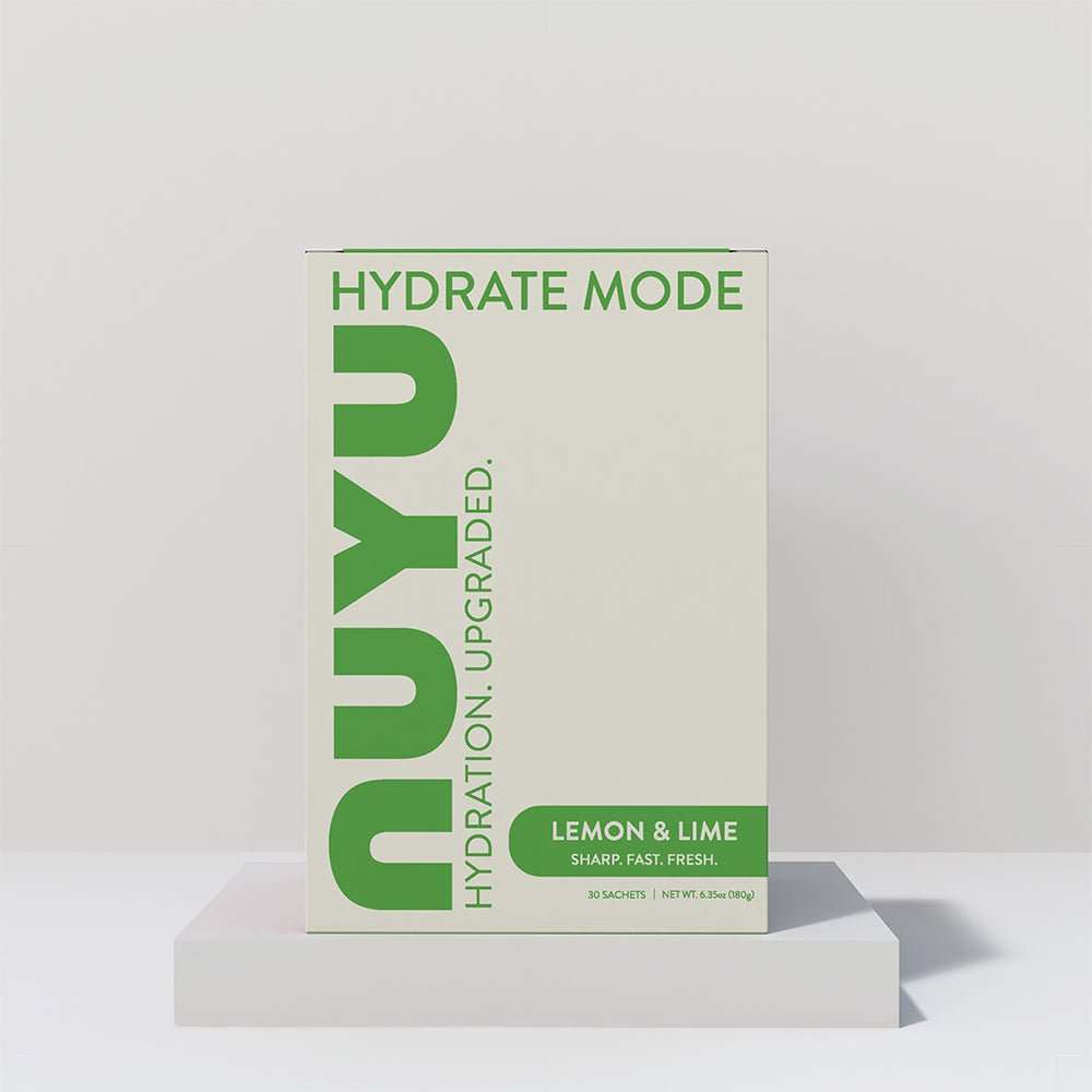 Hydrate Mode lemon and lime electrolyte sachets with vitamin C and zero sugar for fast hydration and energy maintenance