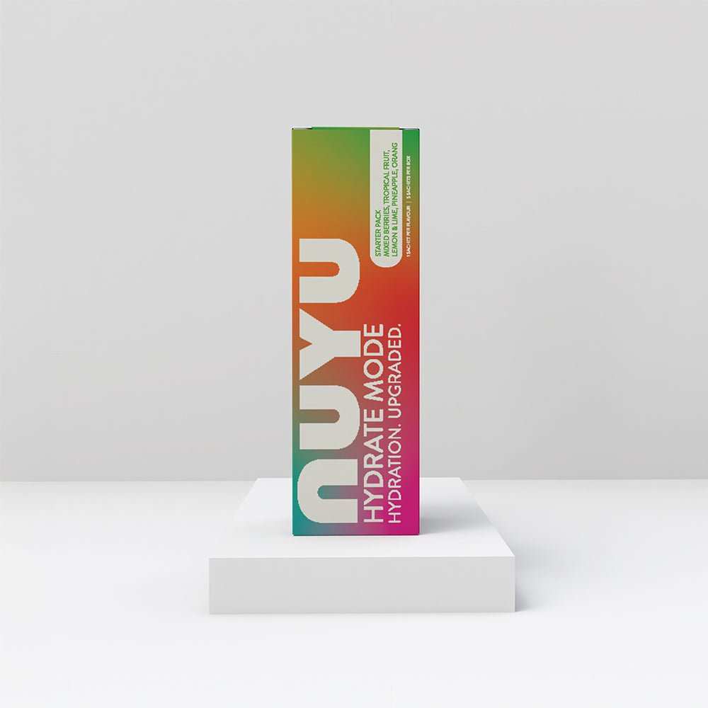 NUYU Hydrate Mode Sampler Pack with vitamin C boost, electrolytes, minerals, zero sugar, and vegan hydration sachets