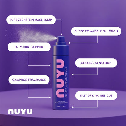 NUYU Magnesium Muscle and Joint Spray & Movement Support Patches