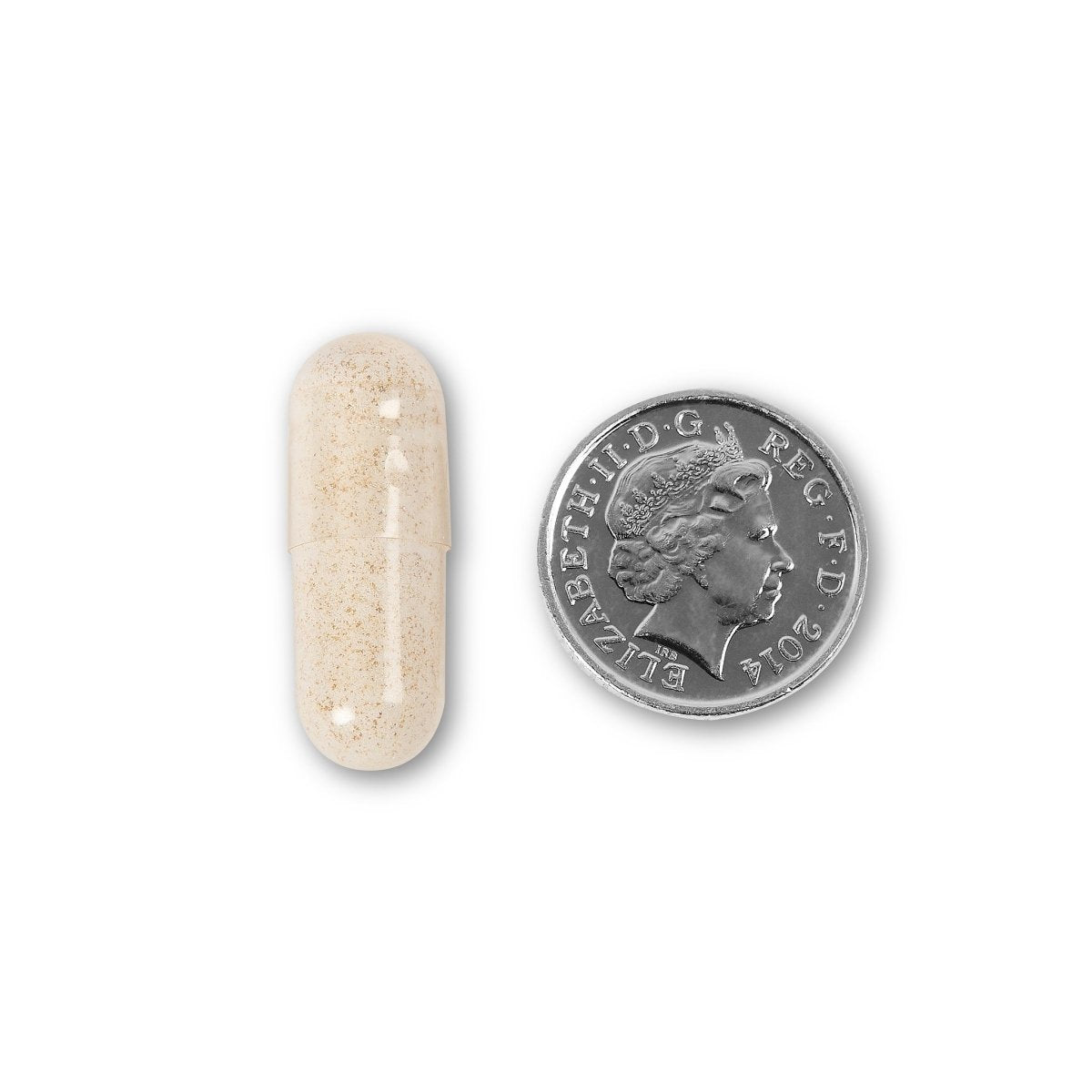 NUYU magnesium sleep spray UK capsule size comparison with British coin