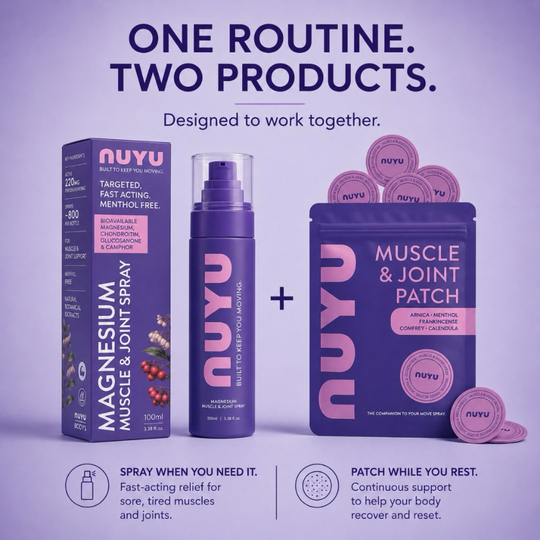 NUYU Magnesium Muscle and Joint Spray & Movement Support Patches