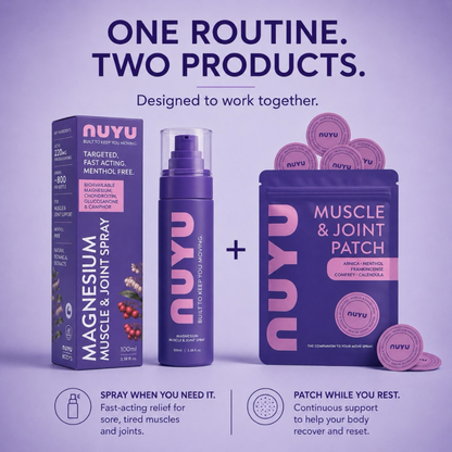 NUYU Magnesium Muscle and Joint Spray & Movement Support Patches