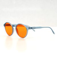 NUYU Afterlight blue light blocking glasses UK with orange lenses and grey frames