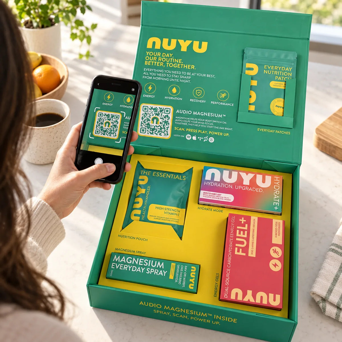 Scanning the Audio Magnesium QR code in the Everyday Edition lid