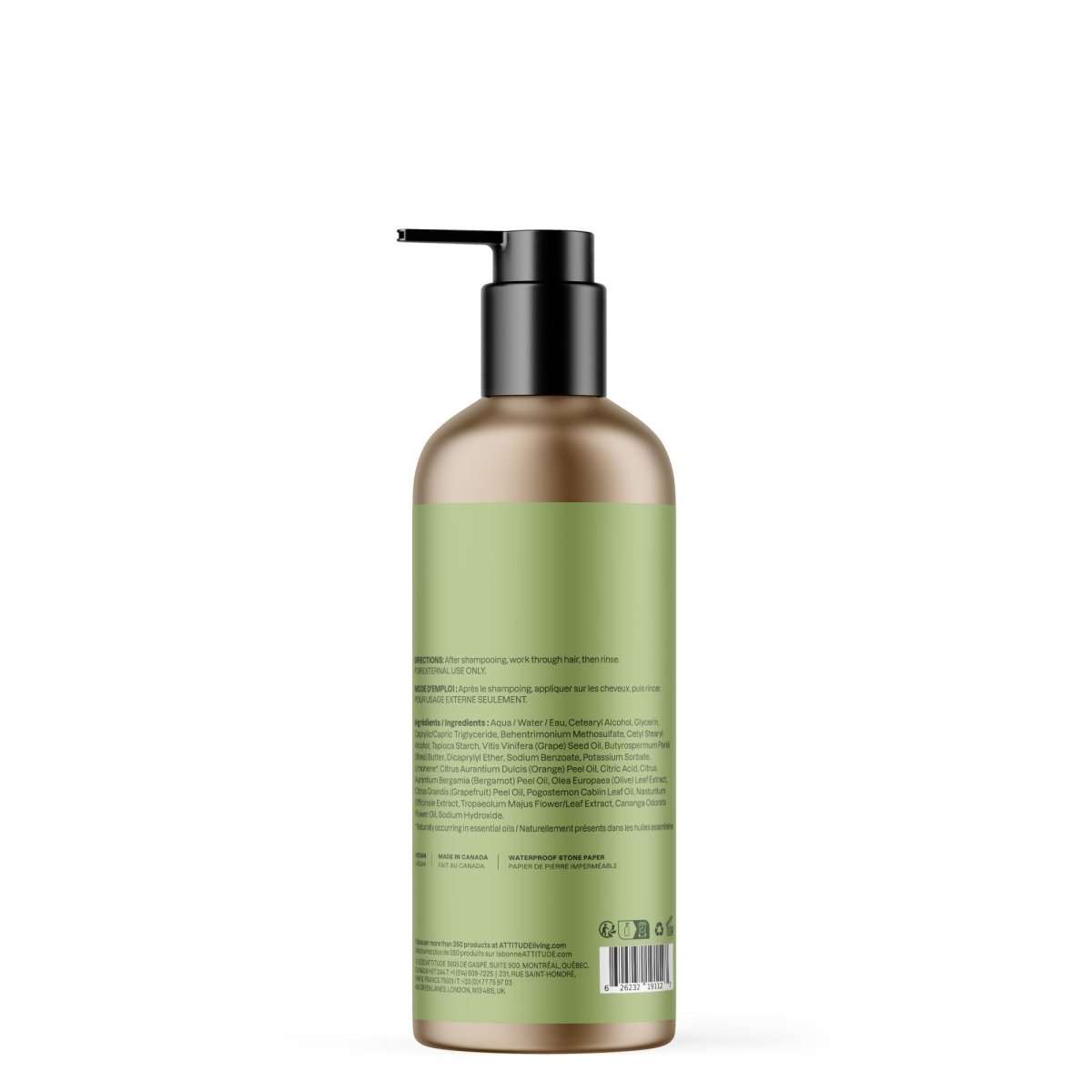 NUYU bergamot ylang-ylang conditioner back label showing ingredients, wellness supplement UK brand