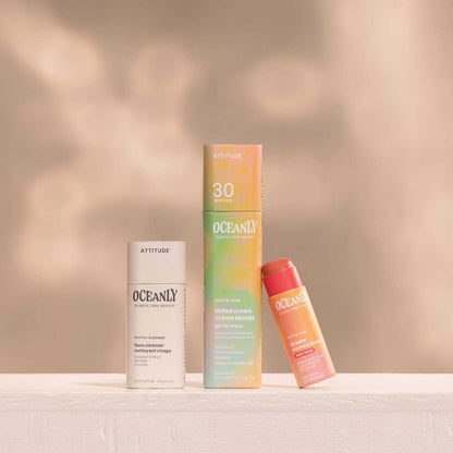 NUYU ATTITUDE PHYTO-SUN skincare kit with cleanser, SPF 30 cream and lip balm wellness supplement UK