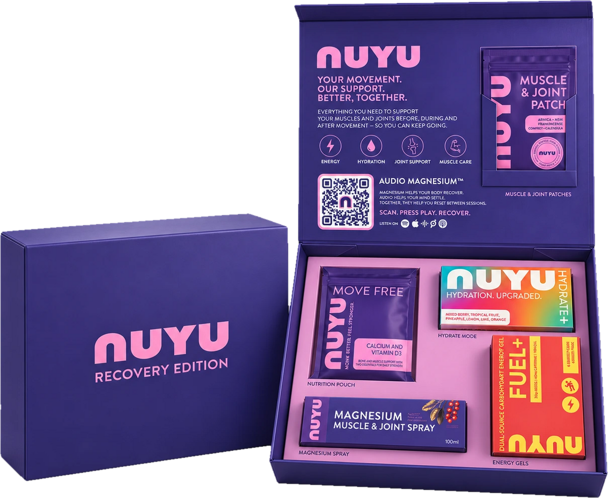NUYU Recovery Edition box, closed and open