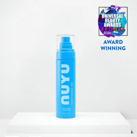 NUYU magnesium sleep spray UK award winning blue bottle with pump dispenser