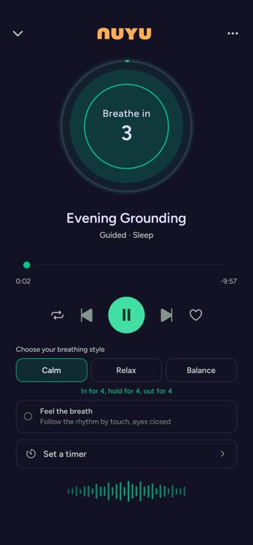 The NUYU app: guided breathwork