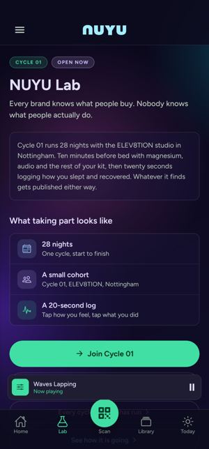 The NUYU Lab in the app