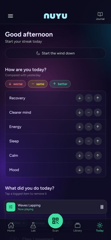 The NUYU app: Today